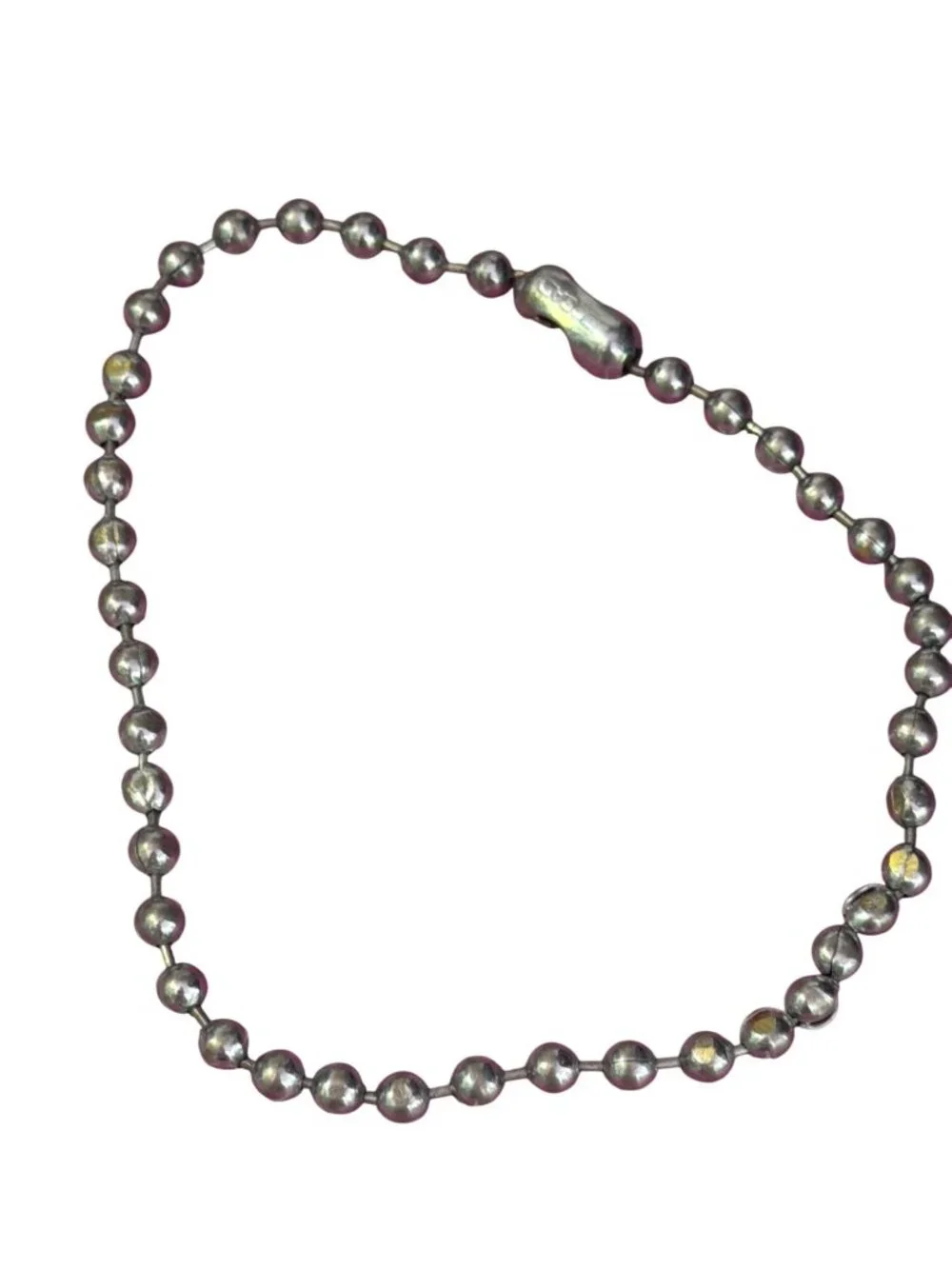 Vintage Stainless Steel Ball Bead Bracelet Anklet Biker Moto 10